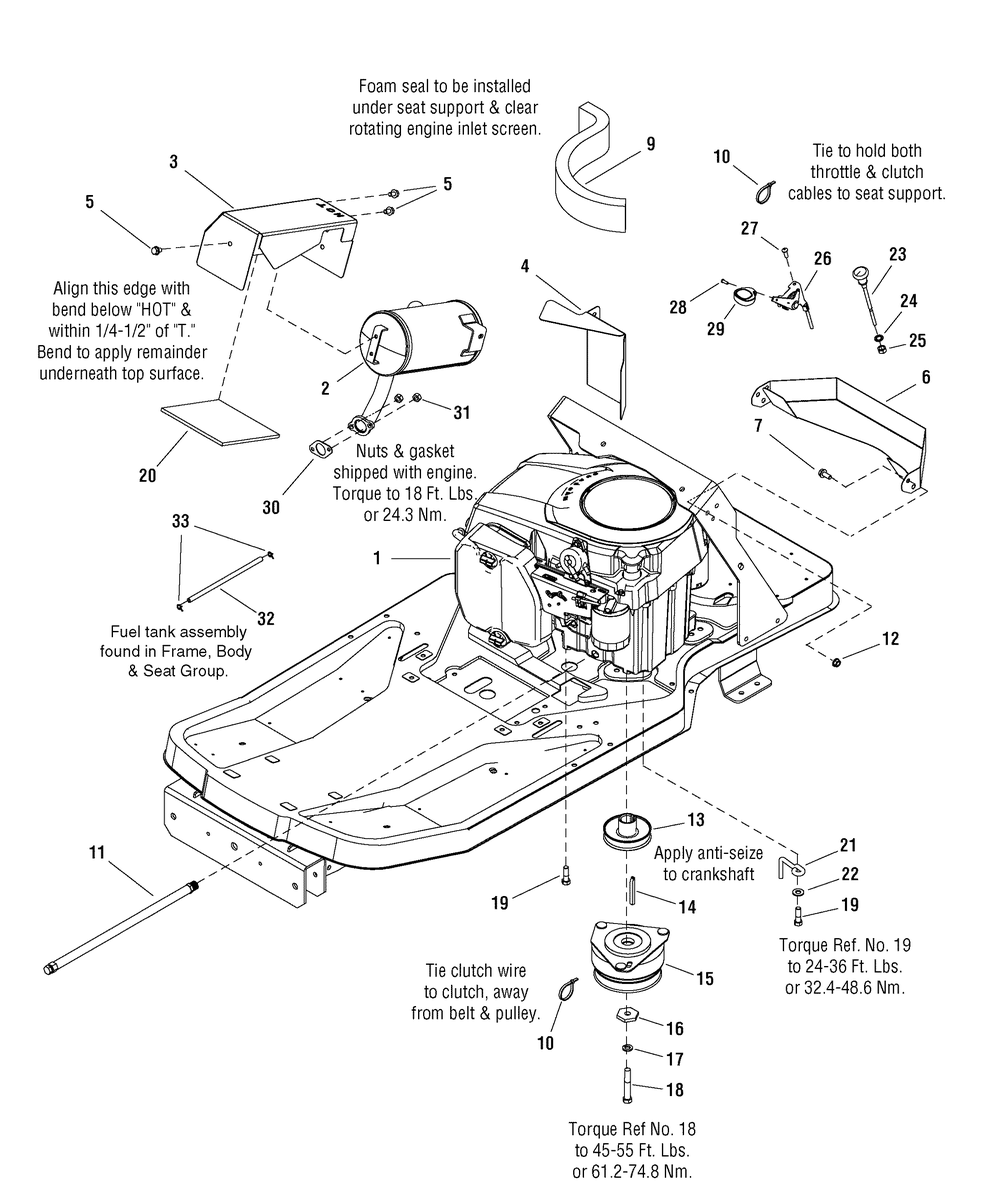 Engine Group - 20hp Kohler Diagram and Parts List for 107277880-2690640,ZTS7500 2007 Briggs and Stratton Lawn Tractor Accessories